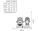 King and Queen Customised Name Decal